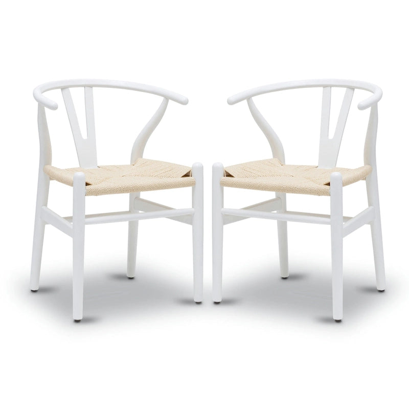 Poly & Bark Weave Chairs - Solid Wood Frame (Set of 2)