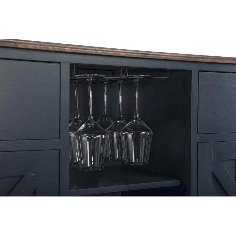 47 in. Modern X-Door Wine Cabinet w/ Built-in Wine Rack - 47 in Width