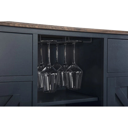 47 in. Modern X-Door Wine Cabinet w/ Built-in Wine Rack - 47 in Width