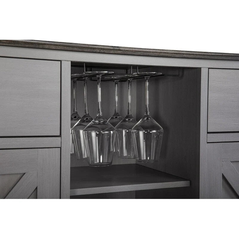 47 in. Modern X-Door Wine Cabinet w/ Built-in Wine Rack - 47 in Width
