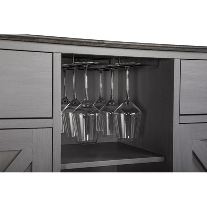 47 in. Modern X-Door Wine Cabinet w/ Built-in Wine Rack - 47 in Width