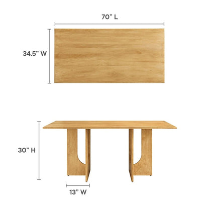 Rivian Rectangular 70 Wood Dining Table