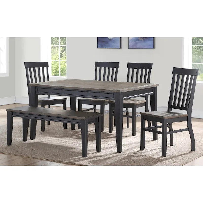 Steve Silver Ralston Two-Tone Ebony and Driftwood Dining Table