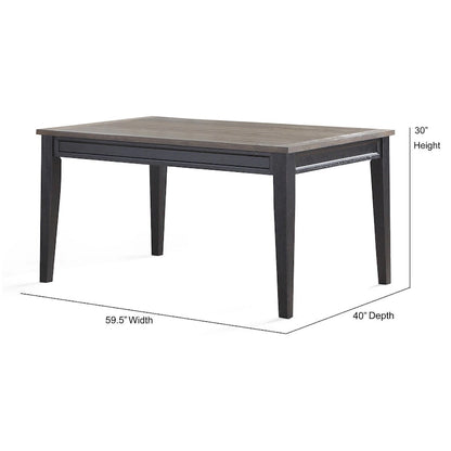 Steve Silver Ralston Two-Tone Ebony and Driftwood Dining Table