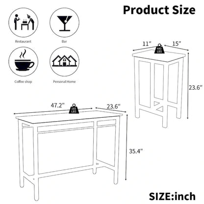 5-Piece Modern Kitchen Table with Four Bar Stools Bar Table Set 5PC