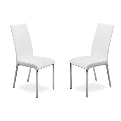 Casabianca Home Loto Set of 2 Dining Chair in Taupe Top Grain Leather