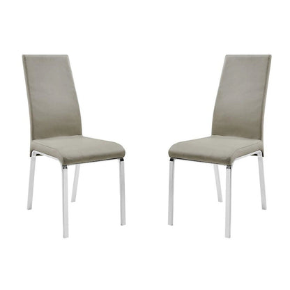 Casabianca Home Loto Set of 2 Dining Chair in Taupe Top Grain Leather