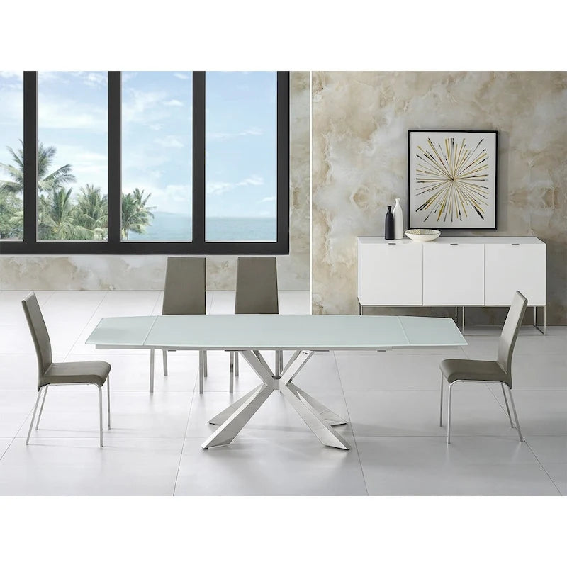 Casabianca Home Loto Set of 2 Dining Chair in Taupe Top Grain Leather