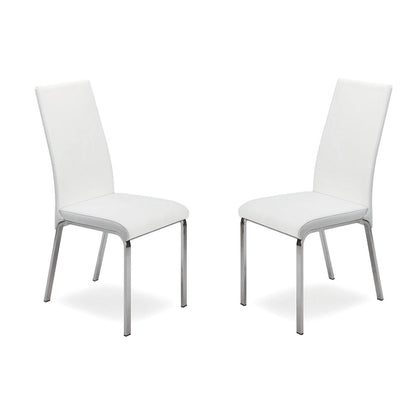 Casabianca Home Loto Set of 2 Dining Chair in Taupe Top Grain Leather