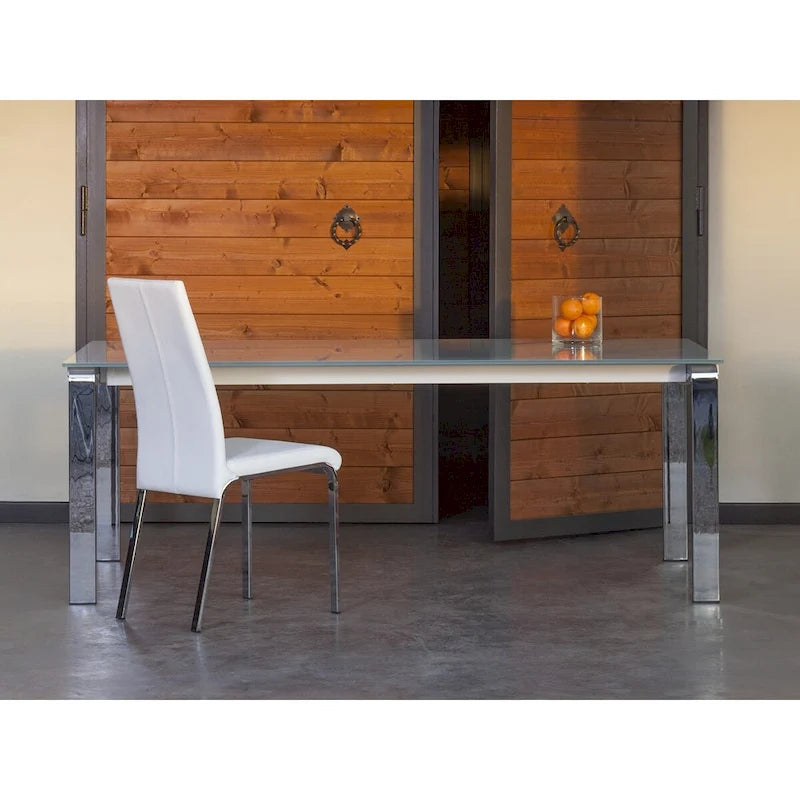 Casabianca Home Loto Set of 2 Dining Chair in Taupe Top Grain Leather