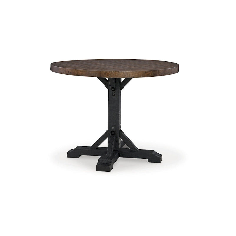 Signature Design by Ashley Valebeck Black/Dark Brown Counter Height Dining Table - 48 W x 48 D x 36 H