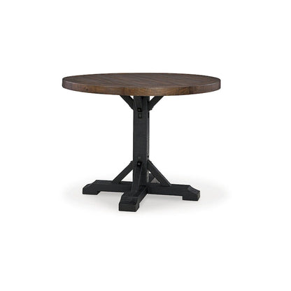 Signature Design by Ashley Valebeck Black/Dark Brown Counter Height Dining Table - 48 W x 48 D x 36 H