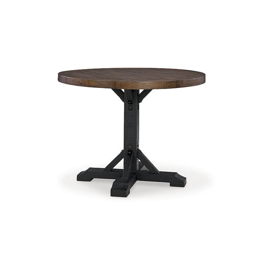 Signature Design by Ashley Valebeck Black/Dark Brown Counter Height Dining Table - 48 W x 48 D x 36 H