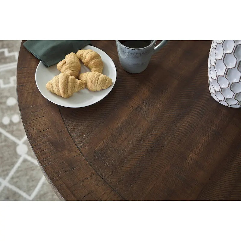 Signature Design by Ashley Valebeck Black/Dark Brown Counter Height Dining Table - 48 W x 48 D x 36 H