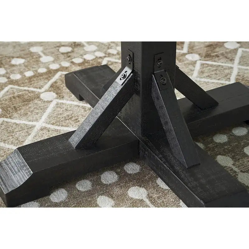 Signature Design by Ashley Valebeck Black/Dark Brown Counter Height Dining Table - 48 W x 48 D x 36 H