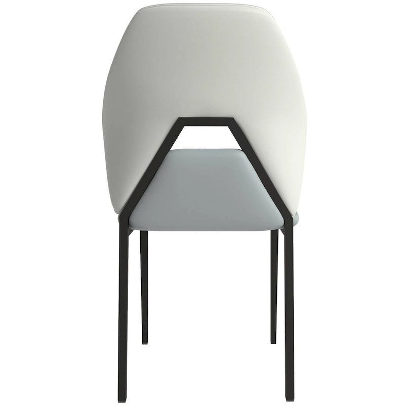 Eclat Leather Dining Chair in Black Iron Modern Upholstered Accent Kitchen Side Chair