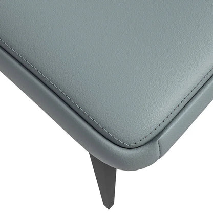 Eclat Leather Dining Chair in Black Iron Modern Upholstered Accent Kitchen Side Chair