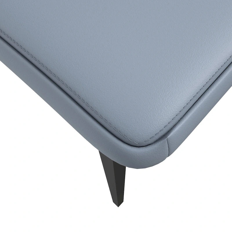 Eclat Leather Dining Chair in Black Iron Modern Upholstered Accent Kitchen Side Chair