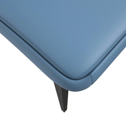 Eclat Leather Dining Chair in Black Iron Modern Upholstered Accent Kitchen Side Chair