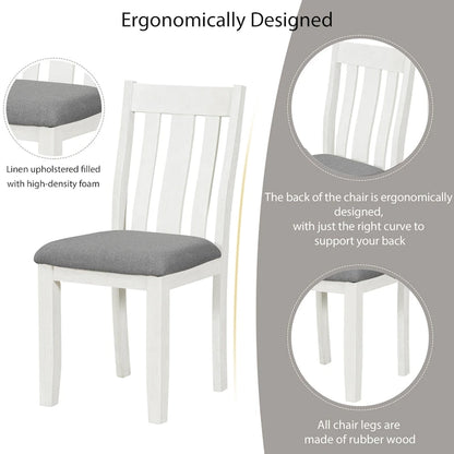 7-Piece Dining Table Set with Extendable Table and 6 Upholstered Chairs