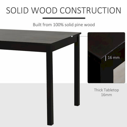 5 Piece Dining Room Table Set, Wooden Kitchen Table and Chairs for Dinette, Breakfast Nook, Chestnut Brown