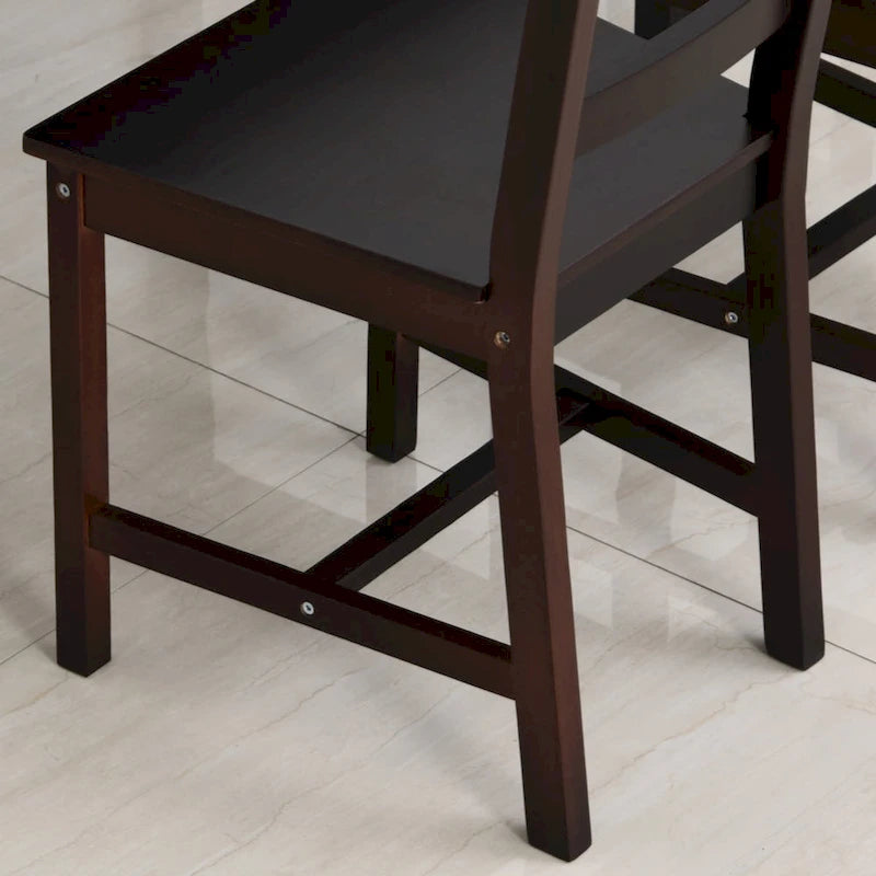 5 Piece Dining Room Table Set, Wooden Kitchen Table and Chairs for Dinette, Breakfast Nook, Chestnut Brown