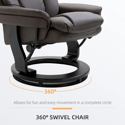 HOMCOM PU Leather Massage Recliner Chair with Ottoman Armchair