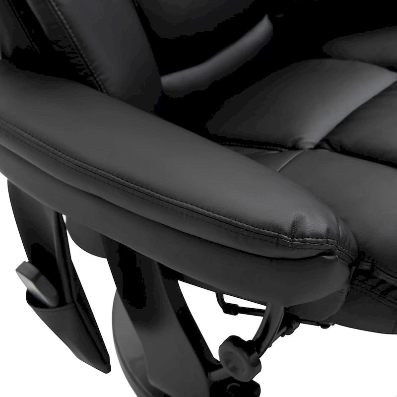 HOMCOM PU Leather Massage Recliner Chair with Ottoman Armchair