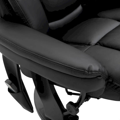 HOMCOM PU Leather Massage Recliner Chair with Ottoman Armchair