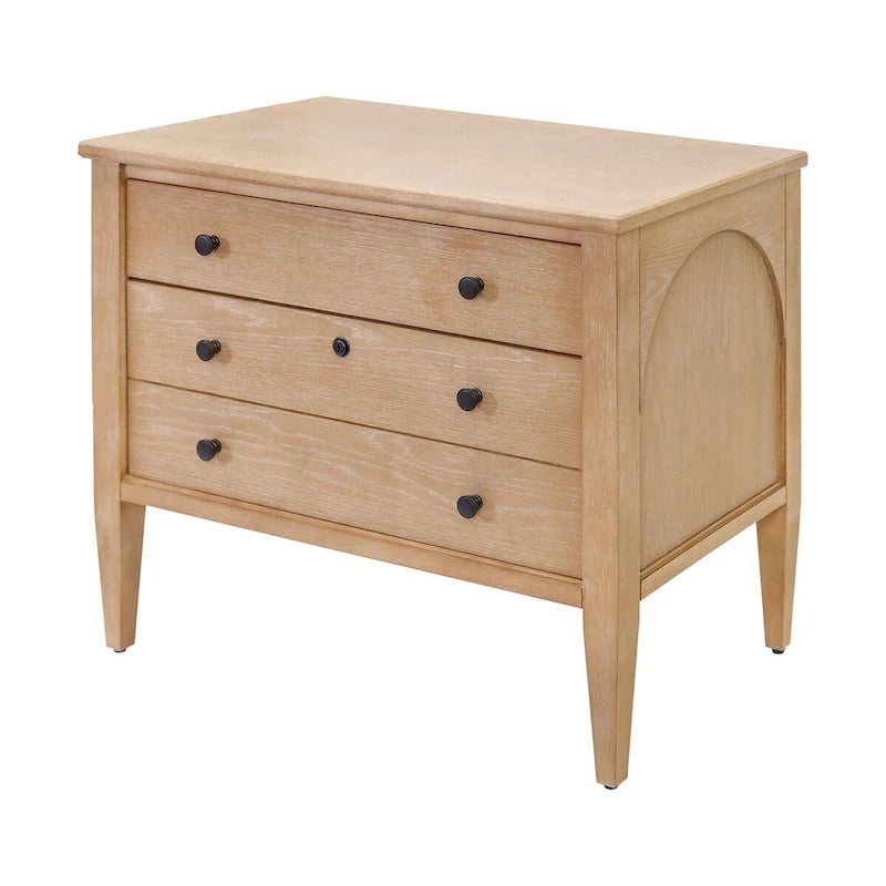 Modern Wood Lateral File, Storage File Drawer, Office File Drawer, Fully Assembled, Light Brown