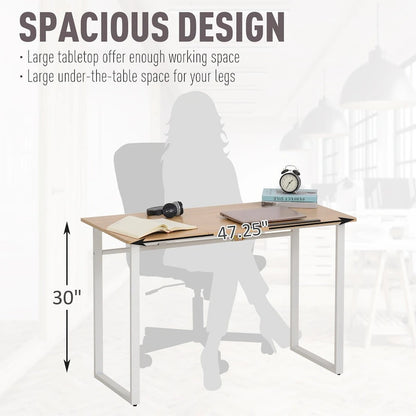 Modern Writing Table with Adjustable Tiltable Tabletop