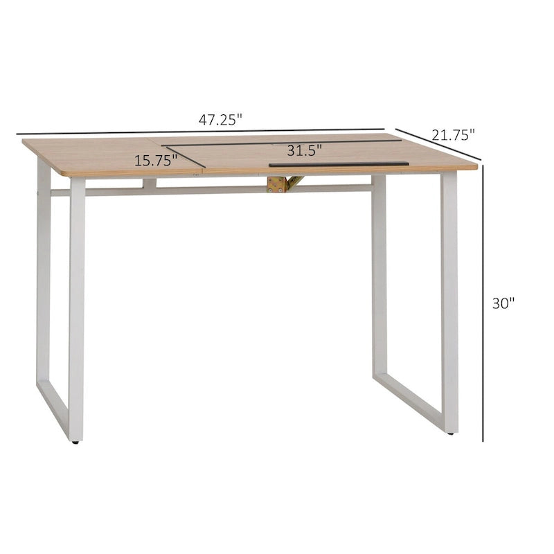 Modern Writing Table with Adjustable Tiltable Tabletop