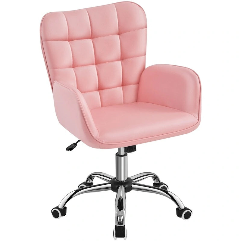 Yaheetech Faux Leather Desk Chair with Padded Armrests Modern Office Chair - N/A