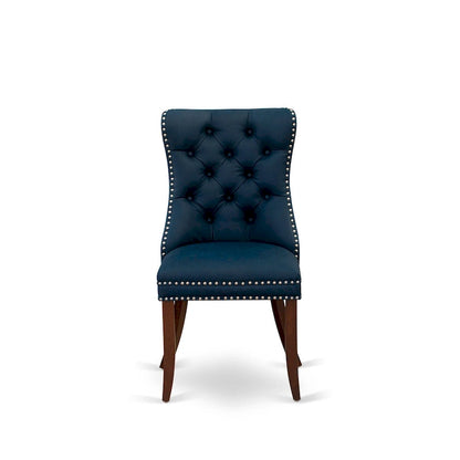 East West Furniture Kitchen Table Set Consists of a Square Dining Table and Padded Chairs, Mahogany (Pieces Options)