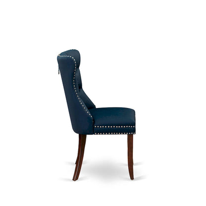 East West Furniture Kitchen Table Set Consists of a Square Dining Table and Padded Chairs, Mahogany (Pieces Options)