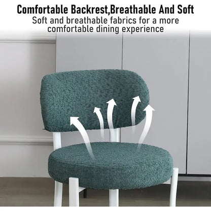 XINMICS Upholstered Modern Boucle Dining Room Chairs with White Metal Legs