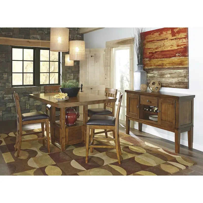 Signature Design by Ashley Ralene Medium Brown 8-Piece Counter Height Dining Package