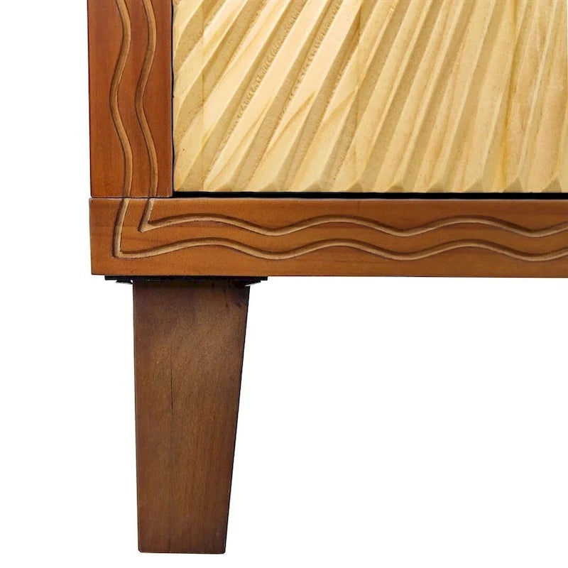 60 Vintage 4 Door Carved Pattern Buffet/Sideboard