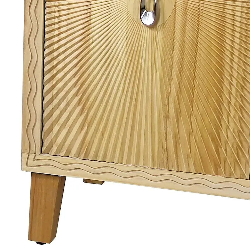 60 Vintage 4 Door Carved Pattern Buffet/Sideboard