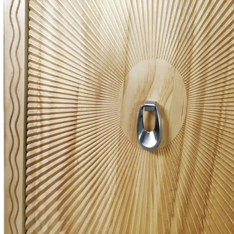 60 Vintage 4 Door Carved Pattern Buffet/Sideboard