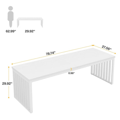 78.7-Inch 2 Person Computer Desk, Wood Writing Executive Desk for Home Office