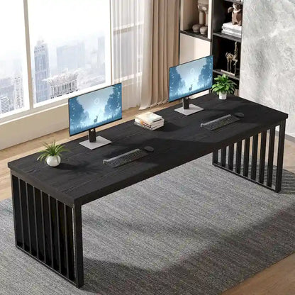 78.7-Inch 2 Person Computer Desk, Wood Writing Executive Desk for Home Office