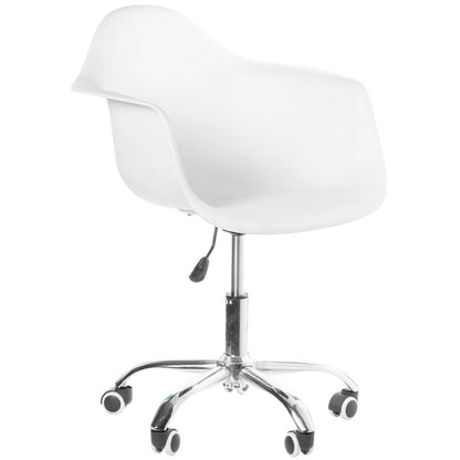 Mid-Century Modern Style Adjustable Swivel Plastic Shell Molded Office Task Chair with Rolling Wheels