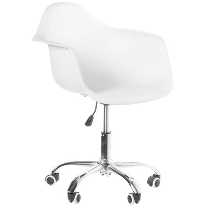 Mid-Century Modern Style Adjustable Swivel Plastic Shell Molded Office Task Chair with Rolling Wheels