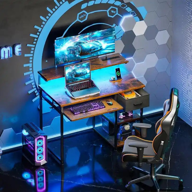 40 Inch Office Desk with Power Outlets