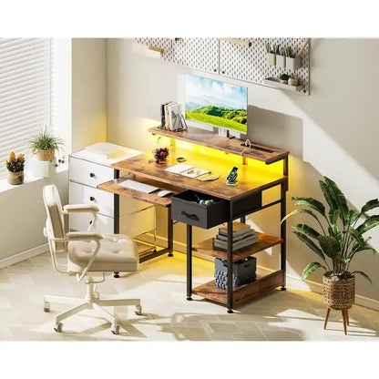 40 Inch Office Desk with Power Outlets