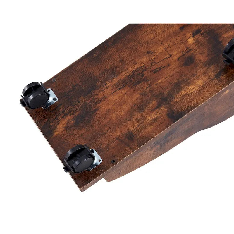 solid wood computer Desk,office table with PC droller,storage shelves and file cabinet,two drawers,CPU tray,a shelf