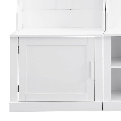 Minimalist 4-In-1 Freestanding Wooden Hall Tree with Multiple Storage Spaces