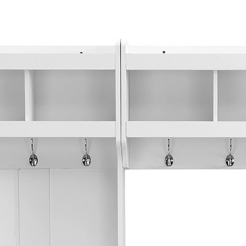 Minimalist 4-In-1 Freestanding Wooden Hall Tree with Multiple Storage Spaces