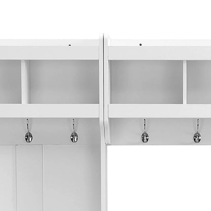 Minimalist 4-In-1 Freestanding Wooden Hall Tree with Multiple Storage Spaces